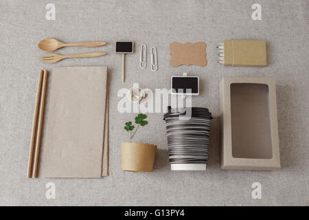 Identity branding mock up set, selective focus, toning Stock Photo