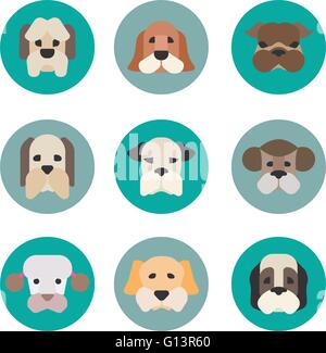 Pets vector icons - dogs elements Stock Vector