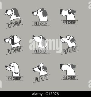 Pets vector icons - dogs elements Stock Vector