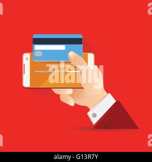 vector illustration for money transaction, technology, business, mobile banking, and mobile payment Stock Vector