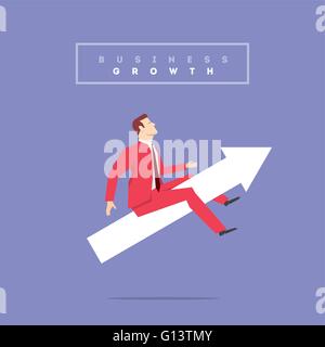 Businessman in red suit. Flat style vector illustration. Stock Vector