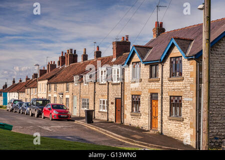 Row of terraced houses in Castlegate, Pickering, North Yorkshire, England, UK Stock Photo