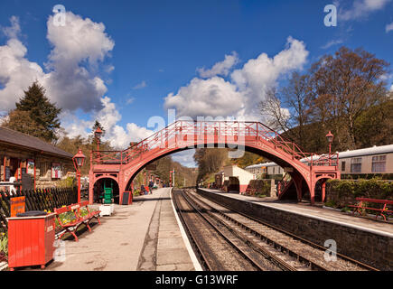 Goathland Station, used in Downton Abbey, as Aidensfield Station in the Heartbeat series, and also as Hogsmeade Station in the H Stock Photo