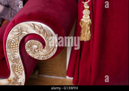 decorated with gold classical style of the sofa in red Stock Photo