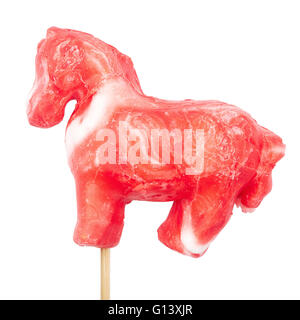 Horse shape lollipop isolated on white background Stock Photo