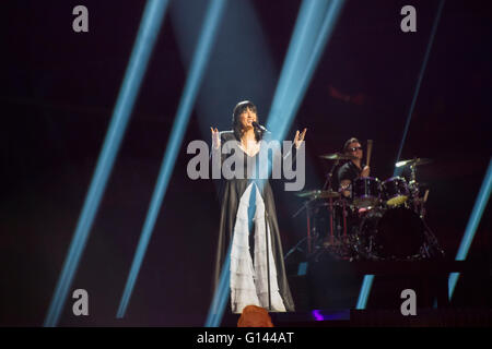 Stockholm, Sweden. 7th May. Singer Kaliopi from Macedonia is rehearsing her song 'Dona'. Credit:  Stefan Crämer/Alamy Live News Stock Photo