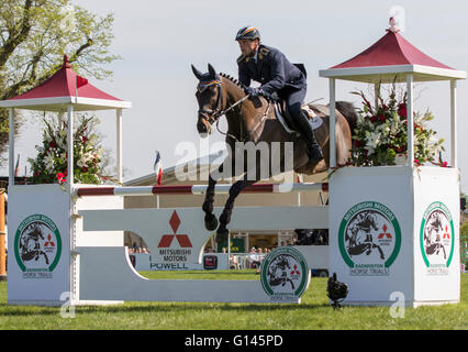 Badminton House, Badminton, UK. 08th May, 2016. Mitsubishi Motors Badminton Horse Trials. Day Five. Andreas Ostholt (GER) riding &#x2018;So Is Et' during the show jumping element of The Mitsubishi Motors Badminton Horse Trials. Credit:  Action Plus Sports/Alamy Live News Stock Photo