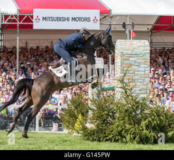 Badminton House, Badminton, UK. 08th May, 2016. Mitsubishi Motors Badminton Horse Trials. Day Five. Andreas Ostholt (GER) riding &#x2018;So Is Et' during the show jumping element of The Mitsubishi Motors Badminton Horse Trials. Credit:  Action Plus Sports/Alamy Live News Stock Photo