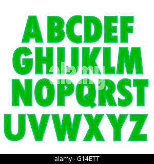 Green Textile Alphabet Stock Photo