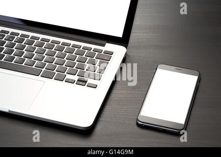 Laptop and smartphone Stock Photo