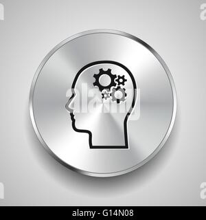 gear in head icon Stock Vector Image & Art - Alamy