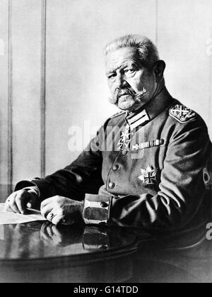 Paul Ludwig Hans Anton von Beneckendorff und von Hindenburg (October 2, 1847 - August 2, 1934) was a Prussian-German field marshal, statesman, and politician, and served as the second President of Germany from 1925 to 1934. He enjoyed a long career in the Stock Photo