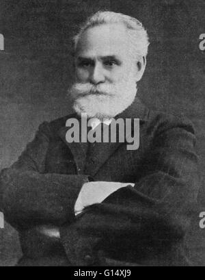 IVAN PAVLOV (1849-1936) Russian psychologist (at right with beard Stock ...