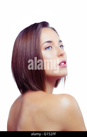Portrait of a young woman looking to the side Stock Photo