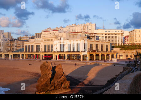 Art deco style, Casino Municipal, at beach, Grande Plage, Biarritz. Aquitaine, french basque country, France. Stock Photo