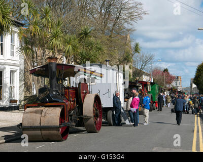 Steam engines in the annual Trevithick day parade in Camborne, Cornwall England UK. Stock Photo