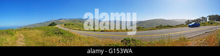 California: panoramic view of the road to Muir Woods, famous forest few miles north of San Francisco, part of the Golden Gate National Recreation Area Stock Photo