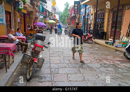 Street scene in Yangshuo Stock Photo