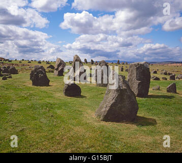 Bronze Age Megalithic Beaghmore Stone Circles and Standing Stones, County Tyrone, Ireland Stock Photo