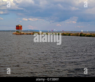 Oxford Island bird observatory on Lough Neagh, largest frehwater lake in the British Isles and also a National Nature Reserve, N Stock Photo