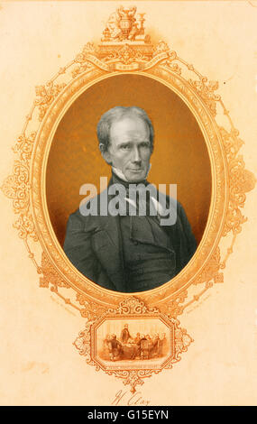 Henry Clay, Sr. (April 12, 1777 - June 29, 1852) was an American planter, statesman and orator who represented Kentucky in both the Senate and the House of Representatives, where he served as Speaker. He also served as Secretary of State from 1825 to 1829 Stock Photo