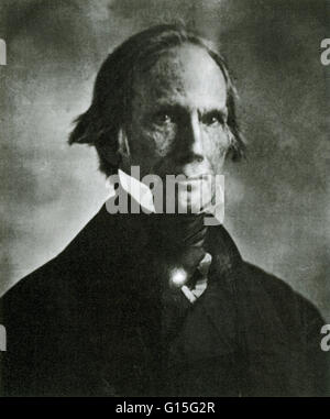 Henry Clay, Sr. (April 12, 1777 - June 29, 1852) was an American planter, statesman and orator who represented Kentucky in both the Senate and the House of Representatives, where he served as Speaker. He also served as Secretary of State from 1825 to 1829 Stock Photo