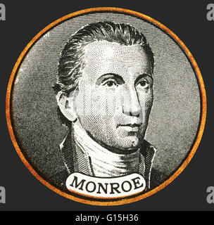 James Monroe (April 28, 1758 - July 4, 1831) was the fifth President of the United States (1817-1825). He was the last president who was a Founding Father, and the third of them to die on Independence Day. He fought in the American Revolutionary War. He w Stock Photo