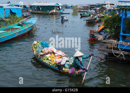 Kompong Luong floating village, Tonle Sap lake, Cambodia, Indochina, Southeast Asia, Asia Stock Photo