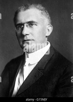 Emile Berliner (May 20, 1851 - August 3, 1929) was a German-born American inventor. He became interested in the new audio technology of the telephone and phonograph, and invented an improved telephone transmitter (one of the first type of microphones). Th Stock Photo