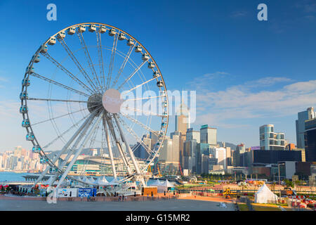 Ferris wheel, Central, Hong Kong Island, Hong Kong, China, Asia Stock Photo
