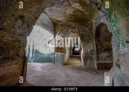 Antro della Sibilla, Cave of the Sibyl, Cumae, Bacoli, Pozzuoli, Naples, Campania, Italy, Europe Stock Photo