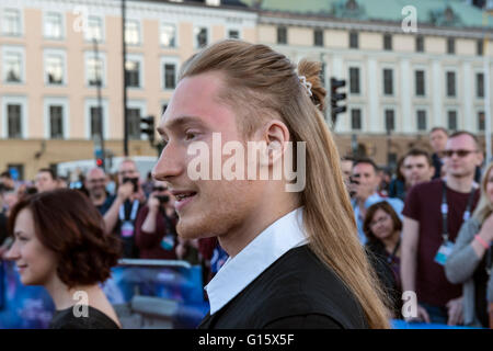 Stockholm, Sweden. 8th May. IVAN from Belaruson the red carpet for the ESC 2016. Credit:  Stefan Crämer/Alamy Live News Stock Photo