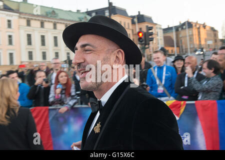 Stockholm, Sweden. 8th May. Singer Serhat from San Marino on the red carpet for the ESC 2016. Credit:  Stefan Crämer/Alamy Live News Stock Photo