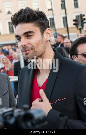 Stockholm, Sweden. 8th May. Freddie fom Hungary on the red carpet for the ESC 2016. Credit:  Stefan Crämer/Alamy Live News Stock Photo