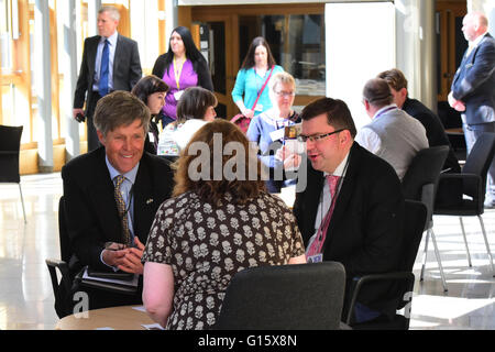 Edinburgh, Scotland, United Kingdom, 09, May, 2016. Newly-elected MSPs are given orientation briefings by Scottish Parliament staff in the Garden Lobby, Credit:  Ken Jack / Alamy Live News Stock Photo
