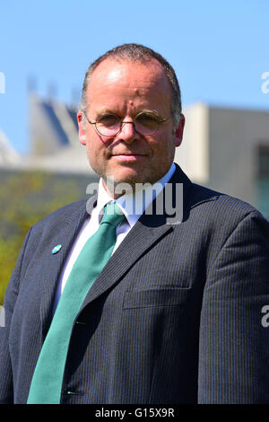 Edinburgh, Scotland, United Kingdom, 09, May, 2016. Newly-elected Scottish Green MSP Andy Wightman pictured outside the Scottish Parliament, Credit:  Ken Jack / Alamy Live News Stock Photo