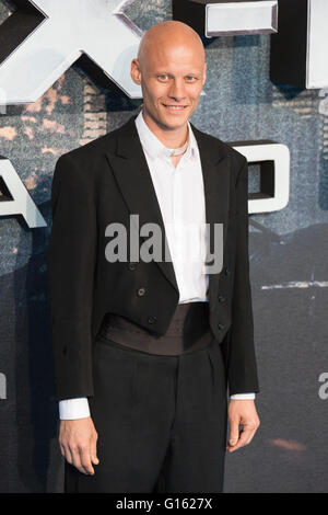 London, UK. 9 May 2016. Actor Tomas Lemarquis (Caliban) attends the X-Men: Apocalypse - Global Fan Screening at the BFI Imax cinema in London. Credit:  Vibrant Pictures/Alamy Live News Stock Photo