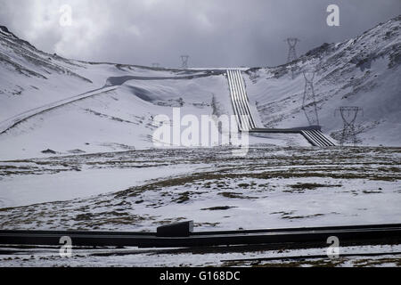 Geothermal hot spring area, by The Hellisheidi Geothermal Power Plant ...