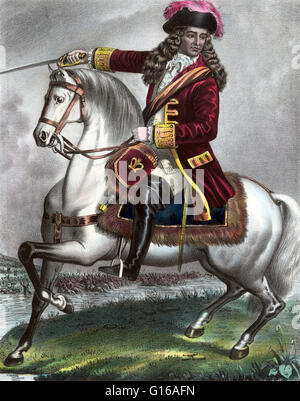 King Billy, king william III of orange crossing the boyne on his white ...
