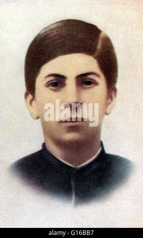 Stalin (age 15) in 1893 when pupil of the Gori clerical school. Joseph Vissarionovich Stalin (December 18, 1878 - March 5, 1953) was the Premier of the Soviet Union from 1941 to 1953. He was among the Bolshevik revolutionaries who brought about the Octobe Stock Photo