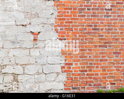 The old fortress wall of red bricks Stock Photo