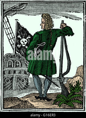 Engraving of Bonnet from A General History of the Robberies and Murders ...