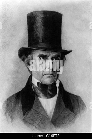 Daniel Webster (January 18, 1782 - October 24, 1852) was a leading American statesman and senator from Massachusetts. His nationalistic views, and his effectiveness as a speaker, made him one of the most famous orators and influential Whig leaders of the Stock Photo