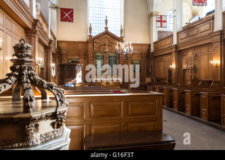 Interior of the main hall at St Andrew's church Stock Photo