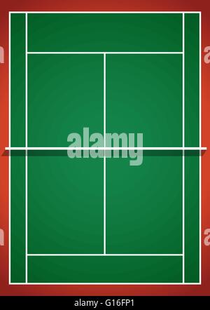 Aerial view of badminton court illustration Stock Vector