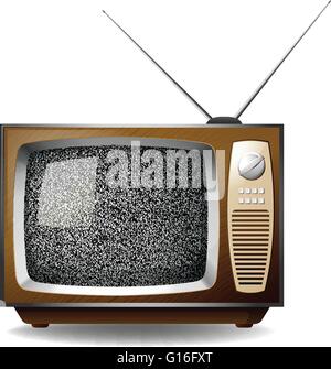 Retro television set with black no signal Stock Vector