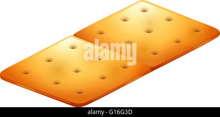 Butter cracker on white illustration Stock Vector