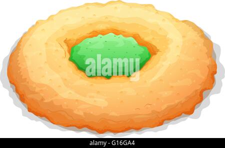 Cookie with jam in the middle illustration Stock Vector