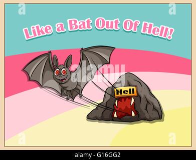 Like a bat out of hell illustration Stock Vector