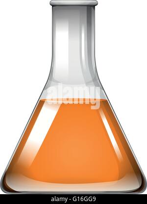 Orange liquid in glass beaker illustration Stock Vector Image & Art - Alamy